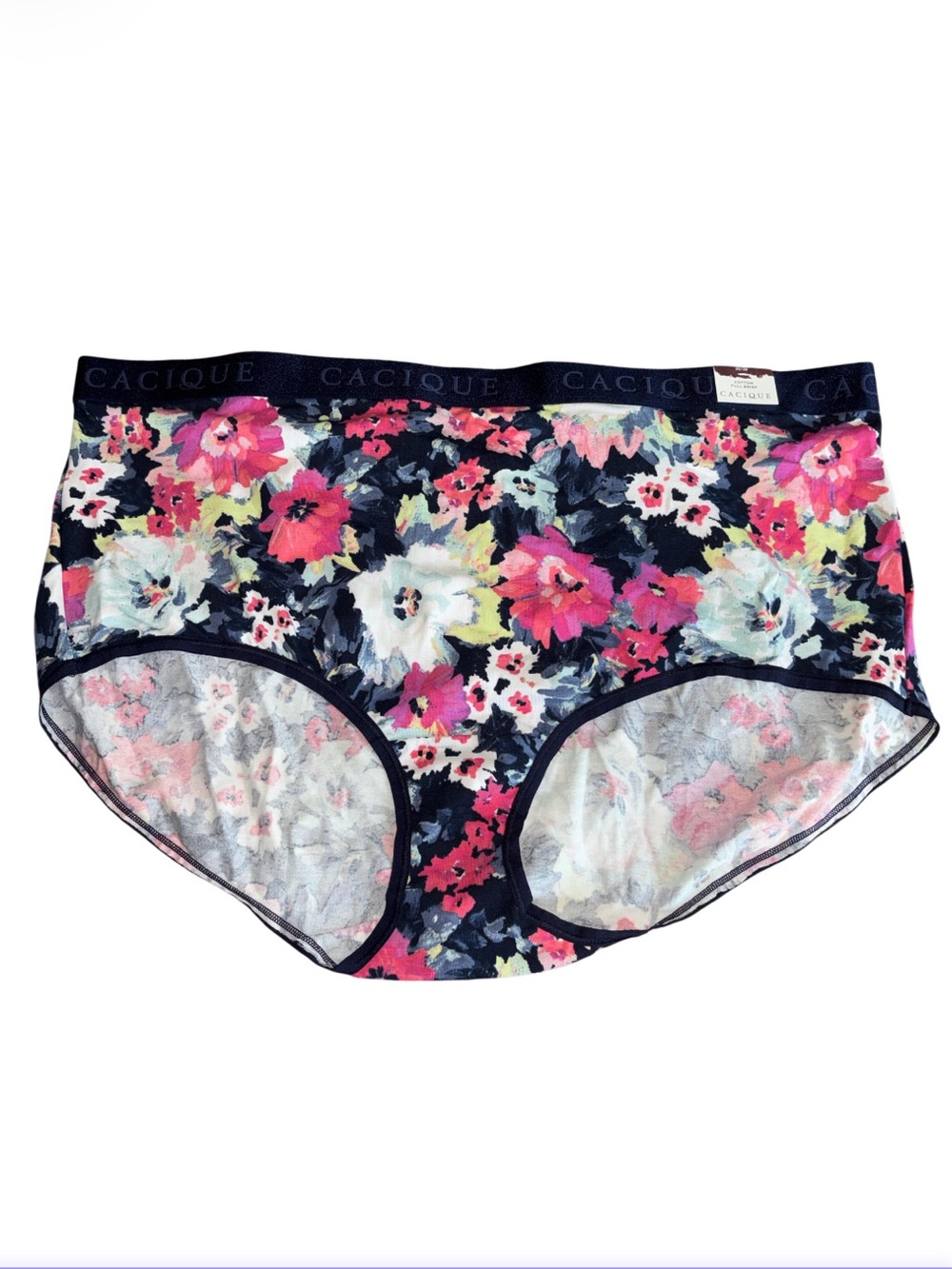 3/$25 Lane Bryant CACIQUE Cotton Full Brief in Blue Floral sz 26/28